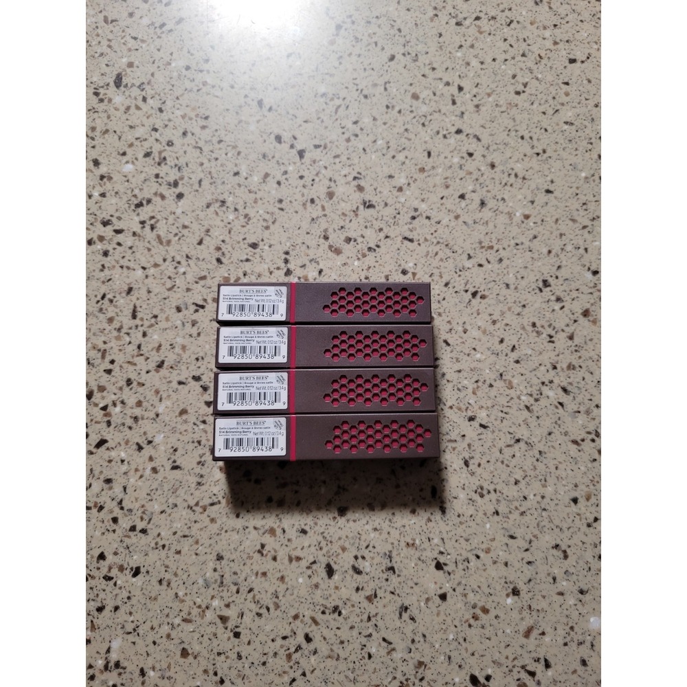 4 Burt's Bees 100% Natural Lipstick Shade 514 Brimming Berry Satin Lipstick